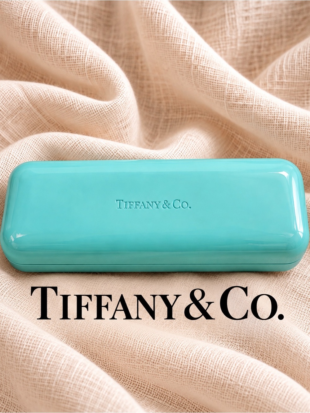 Tiffany & Co. Signature Blue Hard Clamshell Eyeglass Glasses Case Only